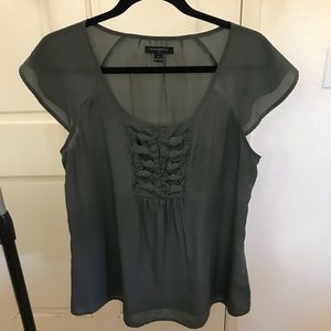 Banana Republic Cap Sleeve Gray Blouse